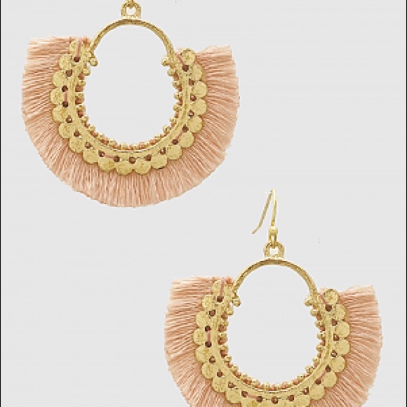 Thread Tassels Drop Earrings - Picture 2 of 3